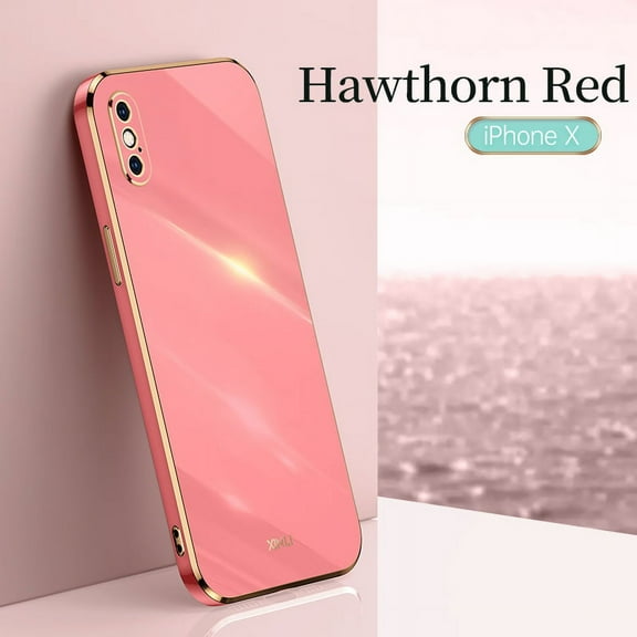 Cute Case for iPhone XS and iPhone X (5.8 Inch), Durable Silicone Case with Phone Ring Holder /Stand, Slim Fit Lightweight Thin Cover, Sturdy Anti-Scratch Protective Nice Case (Red)