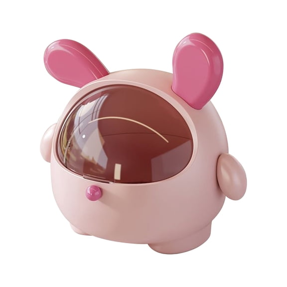 Cute Cashier Candy Storage Box Plastic Transparent Tape Cover Desktop Cartoon Creative Bar Multi Functional Tea Bag Storage Box, Pink and Rose Style, Style B