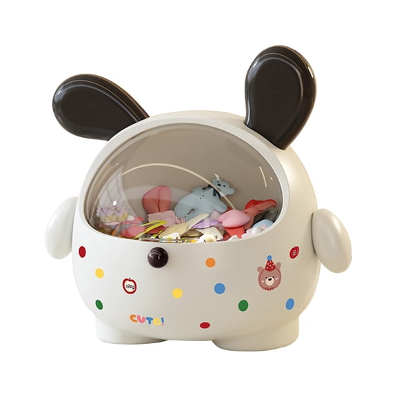 Cute Cashier Style Candy Storage Box with Lid, Transparent Desktop Cartoon Creative Bar Organizer for Tea Bags Snacks, Style D: White + Black Polka Dot