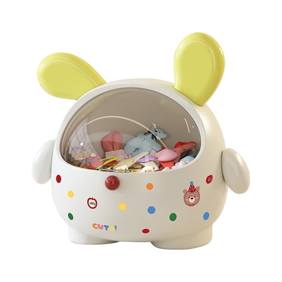 Cute Cashier Style Candy Storage Box with Lid, Transparent Desktop Cartoon Creative Bar Organizer for Tea Bags Snacks, Style F: Cream + Yellow Polka Dot