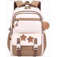 thumbnail image 1 of Cute Casual College School Bookbags, Large‑Capacity Lightweight Backpack, Travel Daypack for Teens, Coffee, 1 of 7
