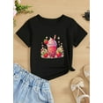 thumbnail image 1 of Cute Casual T-Shirt for Girls Featuring a Strawberry Ice Cream And Milk Tea Print, Stylish And Comfortable for Spring And Summer, Perfect As a Gift f, 1 of 6