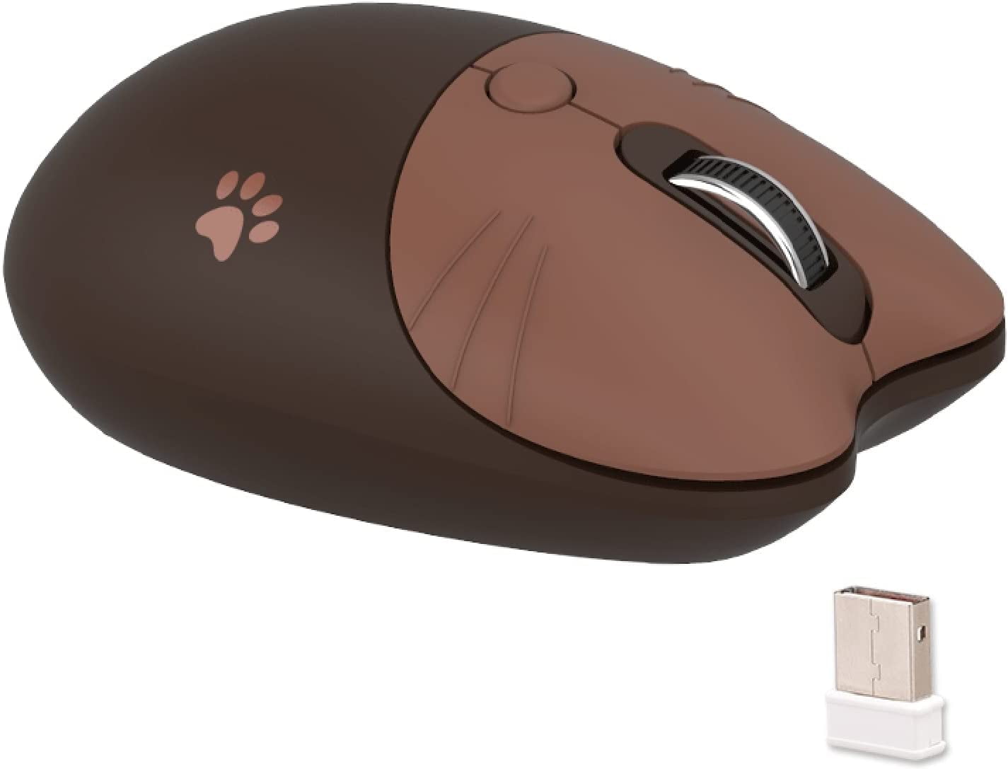 Cute Cat 2.4G Wireless Mouse Lightweight Soundless 3 Levels DPI Kawaii Mouse for Girls and Kids Compatible with Windows 2000 2003 Win7 8 10 Vista ME OS X Linux PC Laptop Brown Cat Walmart