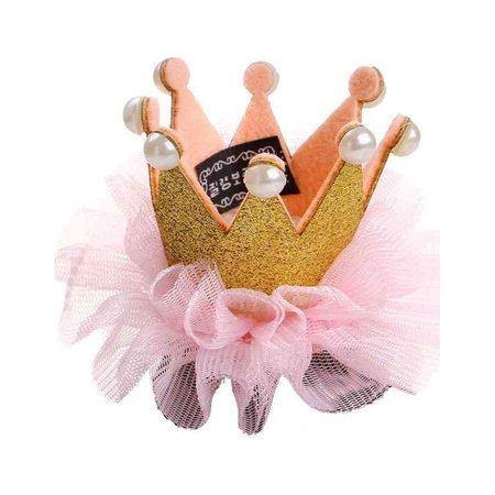 Cute Cat Accessories Birthday Party Supplies Cat Hat Cap Pet Dog Hairpin Kitten Princess Crown Puppies Party Hat GOLD