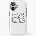 thumbnail image 1 of Cute Cat And Bunny Best Friends Art iPhone Case 17 11 12 13 14 15 16 Pro Max, 1 of 2