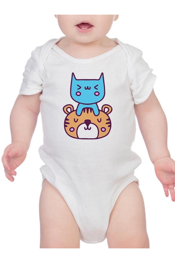 Cute Cat And Tiger Bodysuit Infant -Image by Shutterstock, Newborn