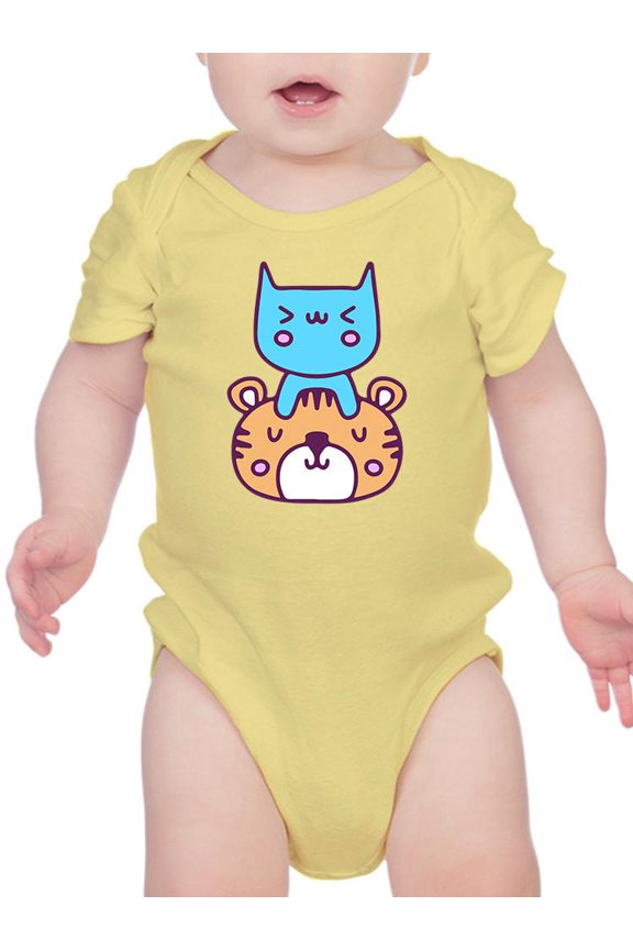 Cute Cat And Tiger Bodysuit Infant -Image by Shutterstock, Newborn