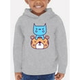 thumbnail image 1 of Cute Cat And Tiger Friends Hoodie Toddler -Image by Shutterstock,  2 Toddler, 1 of 4
