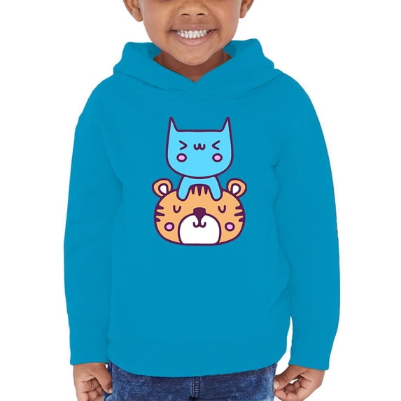 Cute Cat And Tiger Friends Hoodie Toddler -Image by Shutterstock, 5 Toddler