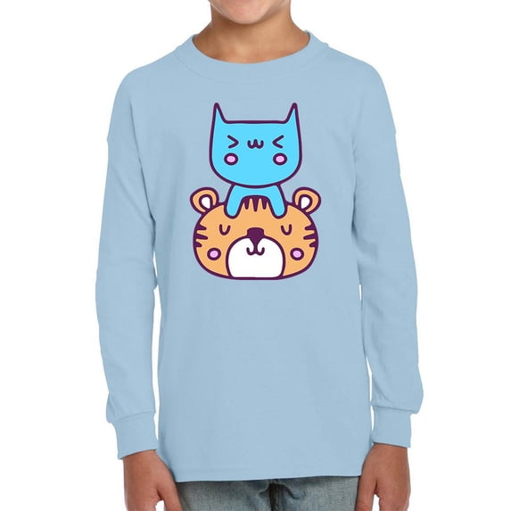 Cute Cat And Tiger Stack Long Sleeve Toddler -Image by Shutterstock, 5 Toddler