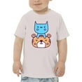 thumbnail image 1 of Cute Cat And Tiger Stack T-Shirt Toddler -Image by Shutterstock,  3 Toddler, 1 of 4