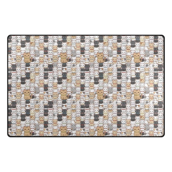 Cute Cat Animal Memory Foam Area Rug 31"x20" Non Slip, Absorbent, Fade Proof for Living Room, Bedroom, Office
