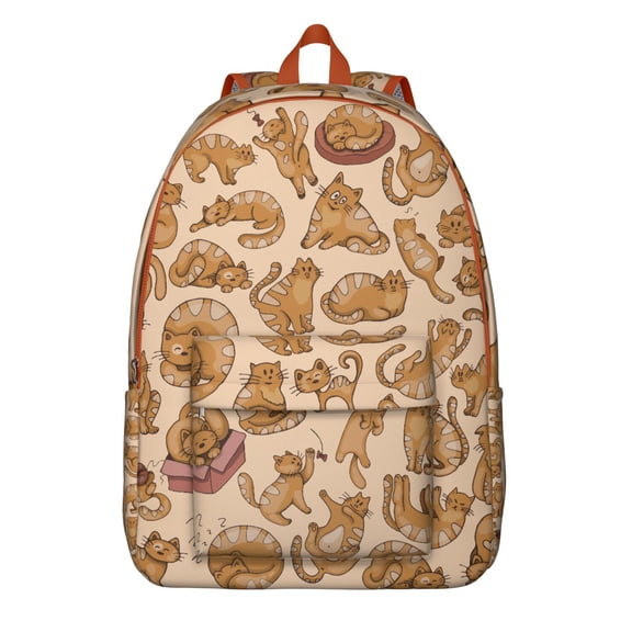 Cute Cat Backpack with Paw Print Pattern, Spacious School Bookbag for Cat Lovers and Pet Enthusiasts