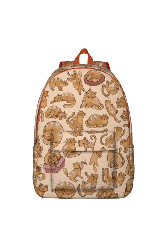 Cute Cat Backpack with Paw Print Pattern, Spacious School Bookbag for Cat Lovers and Pet Enthusiasts