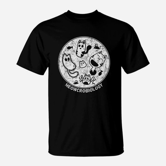 Cute Cat Bacteria Microbiology Science Lab TShirt