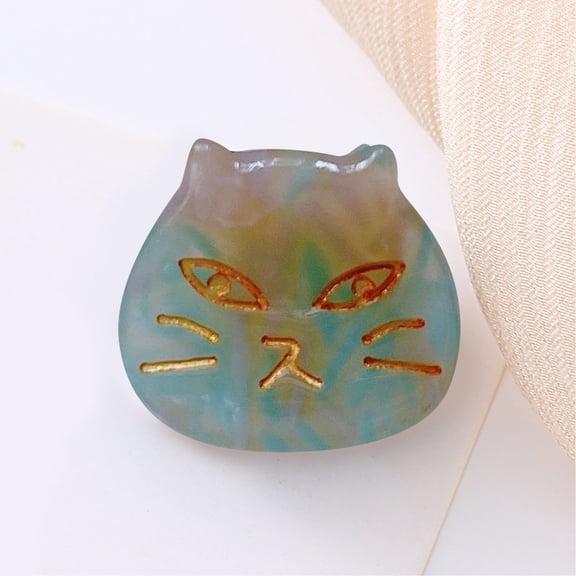 Cute Cat Barrettes - Hand Painted Tiny Cat Hair Clips for Kids and Adults Unique Pet Accessories for Cat Lovers