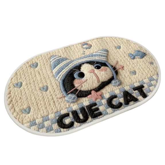 Cute Cat Bathroom Rug, 20"x32" Soft Plush Kawaii Animal Tufted Bath Room Mat, Non-Slip & Machine Washable, Absorbent & Quick Dry Floor Door Mat Home Decor for Shower, Tub and Sink