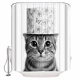 thumbnail image 1 of Cute Cat Bathroom Shower Curtains with 12 Hooks Polyester Waterproof Shower Curtain for Stalls and Bathtubs Funny Animal Toilet Paper Abstract Art Decorative Bathroom Privacy Curtain 72x72 Inches, 1 of 9