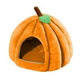 thumbnail image 1 of Cute Cat Bed for Indoor Cats, Pumpkin Style Cat Cave Bed Pet Tent Cat House with Removable Cushion Pillow, Soft Semi-Closed Pumpkin Shape Pet Bed for Small, Medium Dogs and Cats, 1 of 6