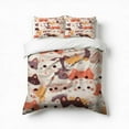 thumbnail image 1 of Cute Cat Bedding Set 3 Pcs Soft Microfiber Quilt Cover For Bedroom Decor, Comforter Cover With 2 Pillowcase, 1 of 5