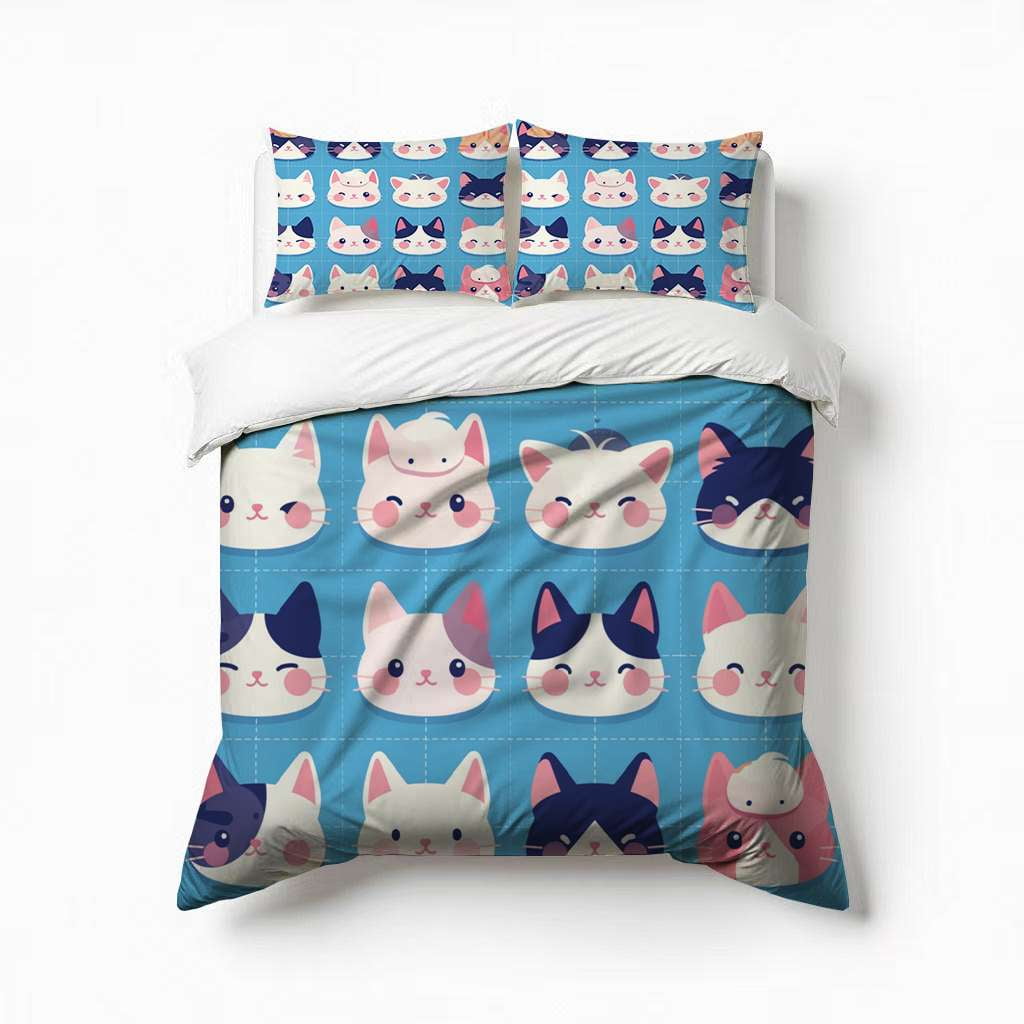 Cute Cat 3-Piece Quilted Bedding Set NCU0PD419 main image 1