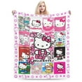 thumbnail image 1 of Cute Cat Blanket Hello Kitty Flannel Blanket Super Soft Throw Blankt for Couch Sofa Bed Chair Decor Decorations Blanket black2-60x50, 1 of 5