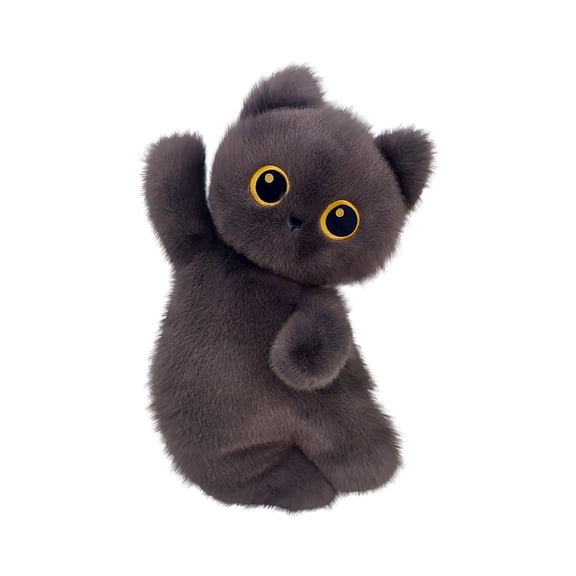 Cute Cat Body Pillow Plush Toy Doll, Soft Black Cat Plush, Comfort Cute Pillows for Bedroom Sofa Decor, Fluffy Body Pillow Companion Gift,9.84×3.93×23.62in-solid black cat