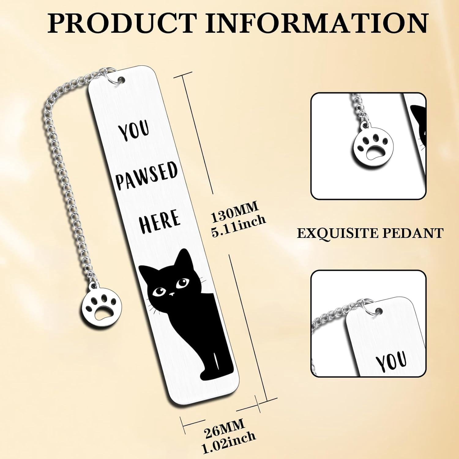 ZQZYMXQ 4Pcs Cute Cat Bookmarks Set For Women - Wooden Book Markers With Porcelain Pendant, Gift For Cat Lovers & Readers