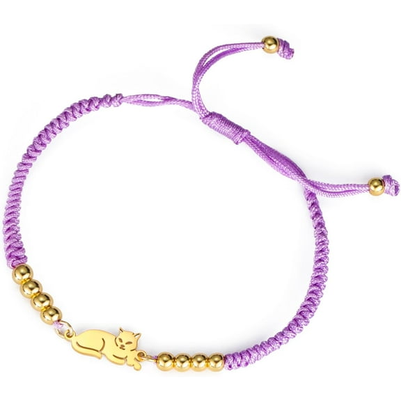 Cute Cat Bracelets for Women Pet Dog Cat Paw Bracelet Handmade Braided Red Rope Bracelet Puppy Dog Link Chain Memorial Jewelry Cat Themed Gift for Pet Lovers