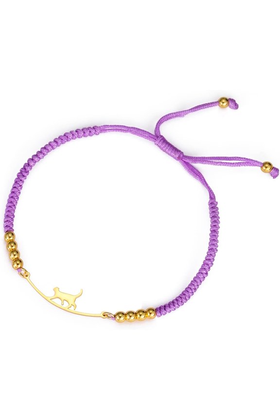 Cute Cat Bracelets for Women Pet Dog Cat Paw Bracelet Handmade Braided Red Rope Bracelet Puppy Dog Link Chain Memorial Jewelry Cat Themed Gift for Pet Lovers