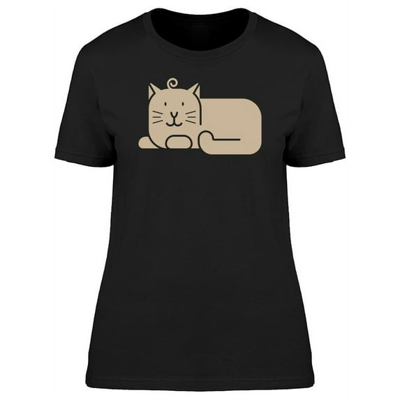 Cute Cat Brown Silhouette T-Shirt Women -Image by Shutterstock, Female Small