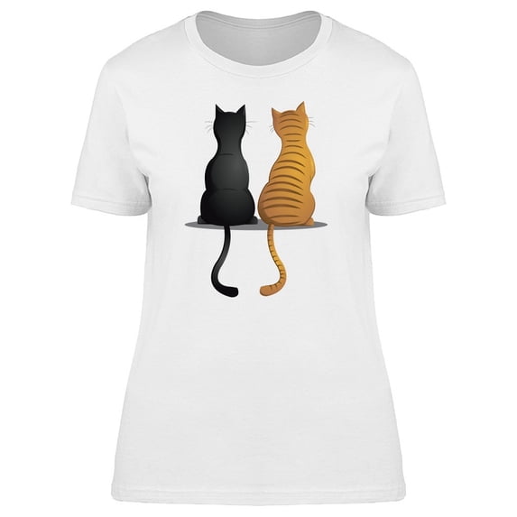 Cute Cat Buddies Cartoon Tee Women's -Image by Shutterstock