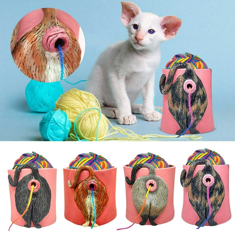 Adorable 3D Printed Cat Wool Yarn Bowl
