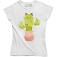 thumbnail image 1 of Cute Cat Cactus Kitty Cat-tus Pun Funny Fun Pot Prickles Plant T-Shirt, 1 of 4