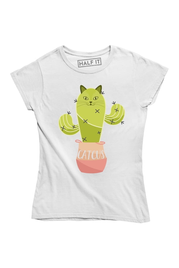 Cute Cat Cactus Kitty Cat-tus Pun Funny Fun Pot Prickles Plant T-Shirt