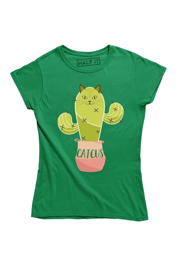 Cute Cat Cactus Kitty Cat-tus Pun Funny Fun Pot Prickles Plant T-Shirt