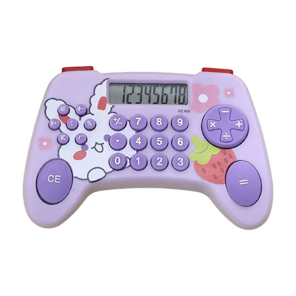 Cute Cat Calculators Basic for Teachers Basics Office, Game-Style Calculator, Custom-Shaped Calculator, Digital Portable Arithmetic Calculator(Purple)