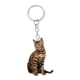 thumbnail image 1 of Cute Cat Car Hanging Ornament, 2D Flat Cat Keychain Acrylic Funny Kitty Car Interior Charms Accessories Keyring Keychains Backpack Decoration, 1 of 7