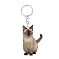 thumbnail image 1 of Cute Cat Car Hanging Ornament, 2D Flat Cat Keychain Acrylic Funny Kitty Car Interior Charms Accessories Keyring Keychains Backpack Decoration, 1 of 7