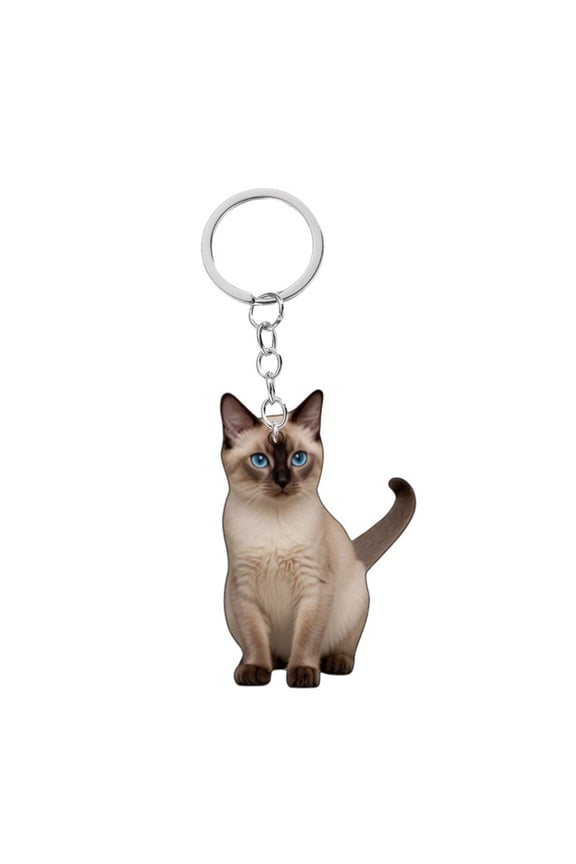 Cute Cat Car Hanging Ornament, 2D Flat Cat Keychain Acrylic Funny Kitty Car Interior Charms Accessories Keyring Keychains Backpack Decoration
