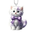 thumbnail image 1 of Cute Cat Car Hanging Ornament - Swing Drive Drink Kitten Rearview Mirror Tree Pendant Decoration, Acrylic Funny Cats with Lanyard Car Interior Charms Accessories, 1 of 6