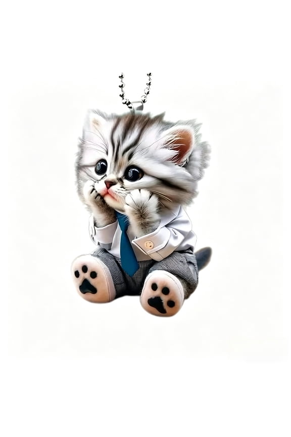 Cute Cat Car Mirror Hanging Pendant Animal Shape Key Decoration Hanging Decorations