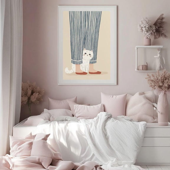 Cute Cat Cartoon Pet Wall Art Poster Unframed Paper Print