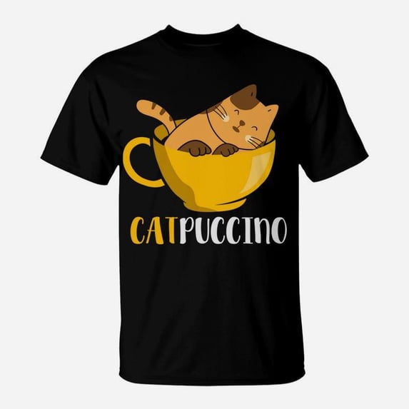 Cute Cat Catpuccino Cappuccino Coffee Kitten Lovers TShirt