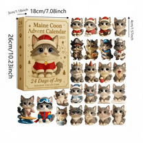 Cute Cat Christmas Countdown Calendar -24 Day Advent Calendar for 2026 Acrylic Hanging Decor Advent Calendars Christmas