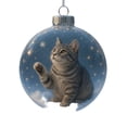 thumbnail image 1 of Cute Cat Christmas Glass Ornaments Collection, Xmas Tree Kitten Ball Ornament, Vivid 3D Animal Decoration, for Cats Lovers, Party Centerpiece Mantel, Fall Winter Home Decor, 1 of 6