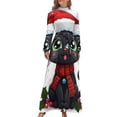 thumbnail image 1 of Cute Cat Christmas Lights Women's Long Dress Long Sleeves Dress Vintage Dresses Party Maxi Dress High Waist Dress, 1 of 1