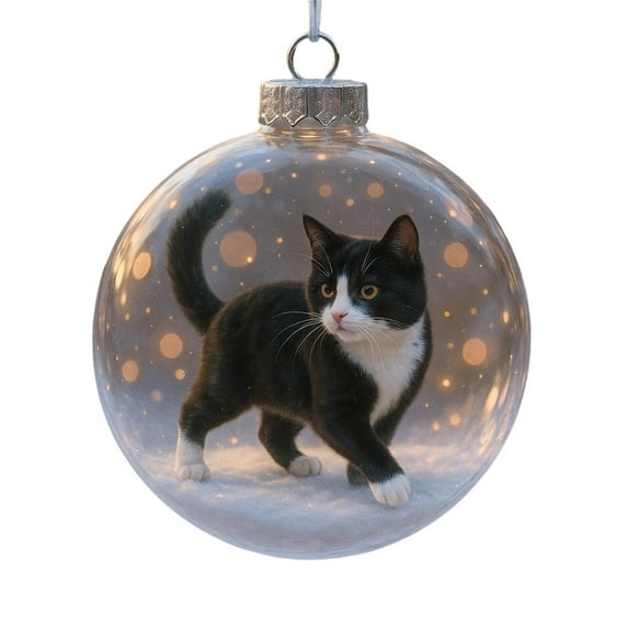 Cute Cat Christmas Ornament Collection - Adorable Cat-Shaped Decor, Various Festive Designs, Durable Material, Perfect Tree/Home Decor for Holiday Charm, H, 1pcs