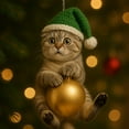 thumbnail image 1 of Cute Cat Christmas Tree Ornament,3.9" Festive Feline Fun for Your Tree,2025 New Year Gifts for Pet Lovers,Warm Cats Ornament Hanging Decor Indoor Outdoor,1PCS(B), 1 of 3
