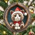 thumbnail image 1 of Taicans Cute Cat Christmas Tree Ornament - Adorable Handmade Holiday Decoration for Xmas Tree,Home & Party Decor,Perfect Gift for Cat Lovers (Winter Animal Theme)‌, 1 of 7